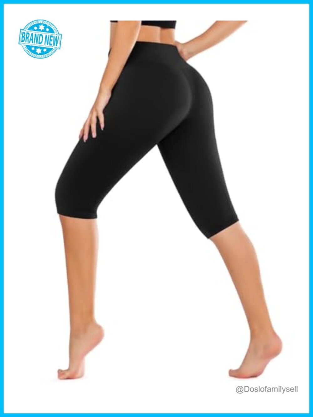 High Waisted Capri Leggings Tummy Control Non See Through Yoga